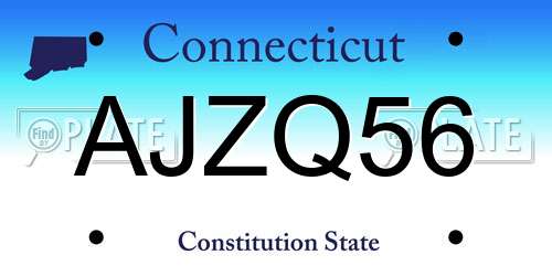 AJZQ56 Connecticut License Plate