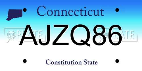 AJZQ86 Connecticut License Plate