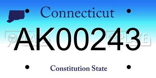 AK00243 Connecticut License Plate