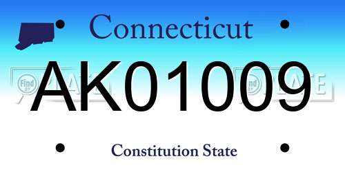 AK01009 Connecticut License Plate