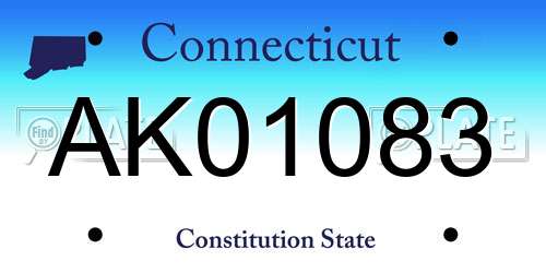 AK01083 Connecticut License Plate