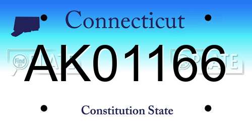 AK01166 Connecticut License Plate