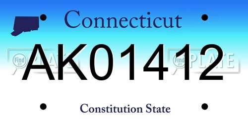 AK01412 Connecticut License Plate