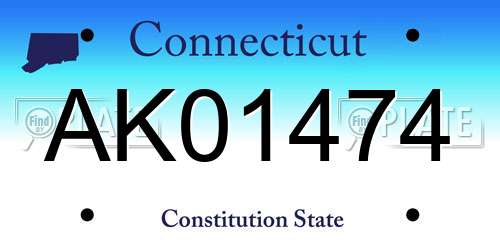 AK01474 Connecticut License Plate
