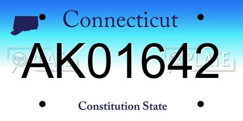 AK01642 Connecticut License Plate