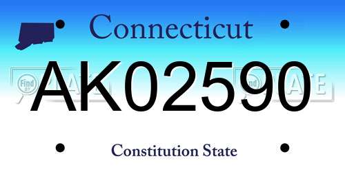 AK02590 Connecticut License Plate