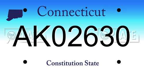 AK02630 Connecticut License Plate