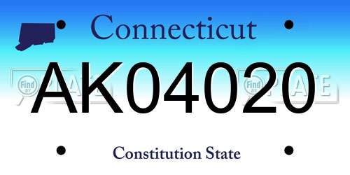 AK04020 Connecticut License Plate