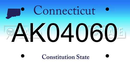 AK04060 Connecticut License Plate