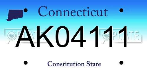 AK04111 Connecticut License Plate