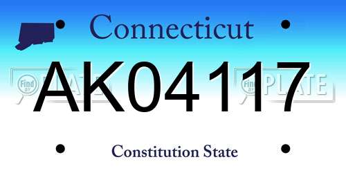 AK04117 Connecticut License Plate