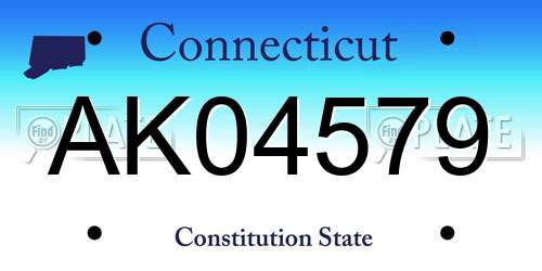 AK04579 Connecticut License Plate