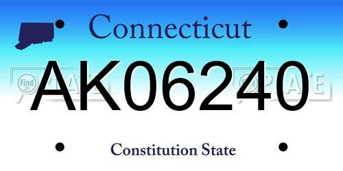 AK06240 Connecticut License Plate