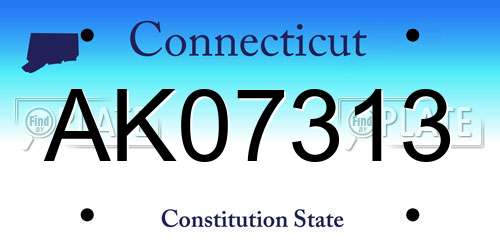 AK07313 Connecticut License Plate