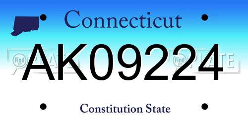 AK09224 Connecticut License Plate