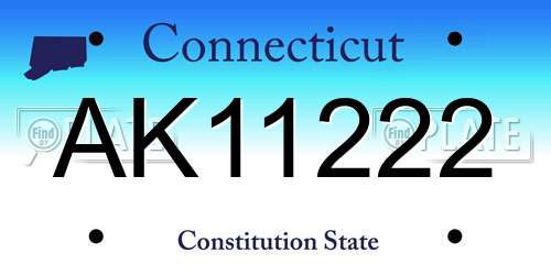AK11222 Connecticut License Plate