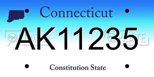 AK11235 Connecticut License Plate