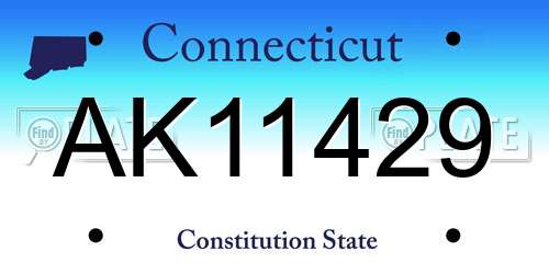 AK11429 Connecticut License Plate