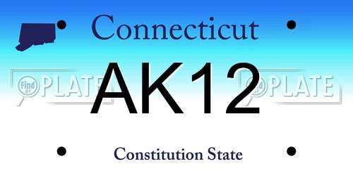 AK12 Connecticut License Plate