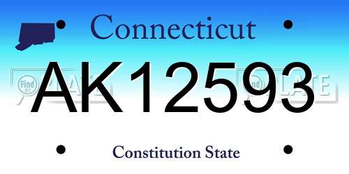 AK12593 Connecticut License Plate