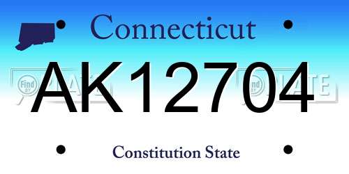 AK12704 Connecticut License Plate