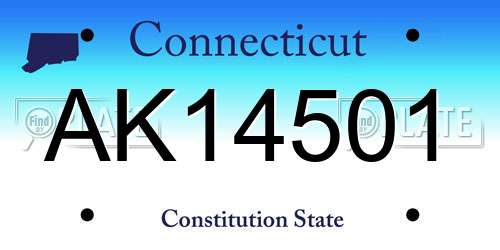 AK14501 Connecticut License Plate