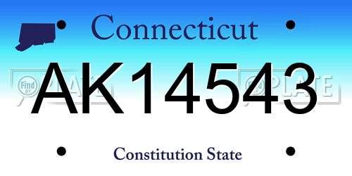 AK14543 Connecticut License Plate