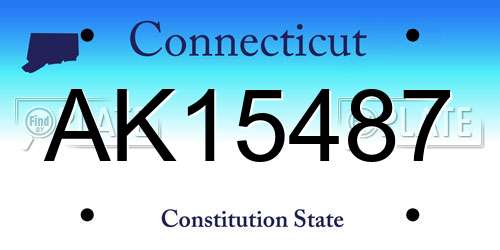 AK15487 Connecticut License Plate