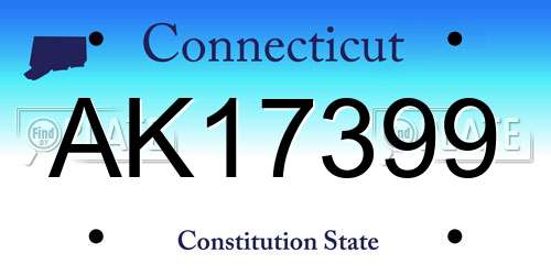 AK17399 Connecticut License Plate