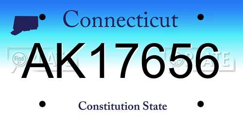 AK17656 Connecticut License Plate