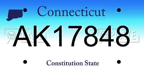 AK17848 Connecticut License Plate