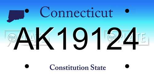 AK19124 Connecticut License Plate