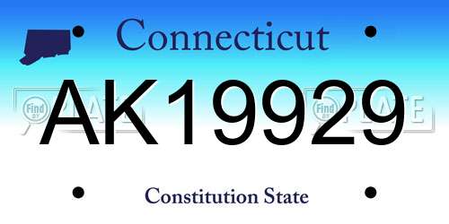 AK19929 Connecticut License Plate