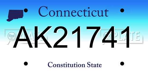 AK21741 Connecticut License Plate