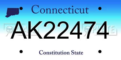 AK22474 Connecticut License Plate