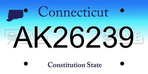 AK26239 Connecticut License Plate