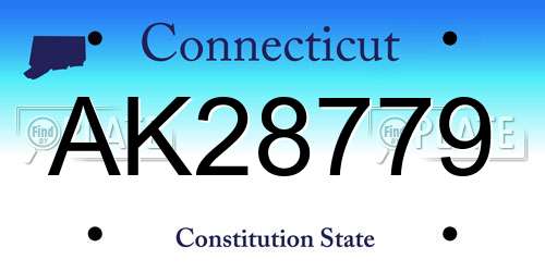 AK28779 Connecticut License Plate