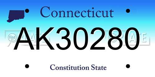 AK30280 Connecticut License Plate