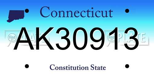 AK30913 Connecticut License Plate