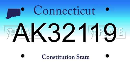 AK32119 Connecticut License Plate