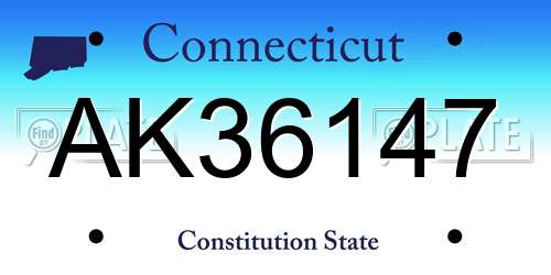 AK36147 Connecticut License Plate