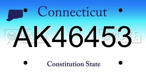 AK46453 Connecticut License Plate