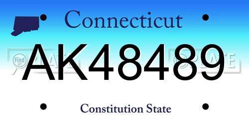 AK48489 Connecticut License Plate