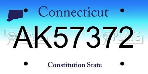 AK57372 Connecticut License Plate