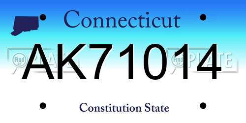 AK71014 Connecticut License Plate