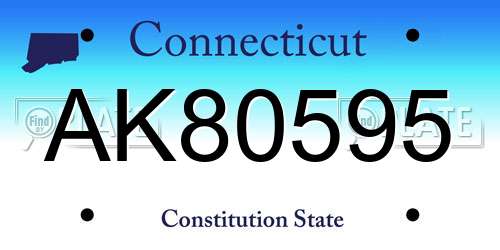 AK80595 Connecticut License Plate