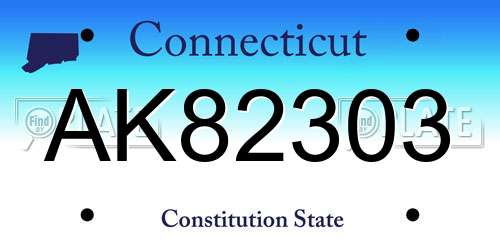 AK82303 Connecticut License Plate