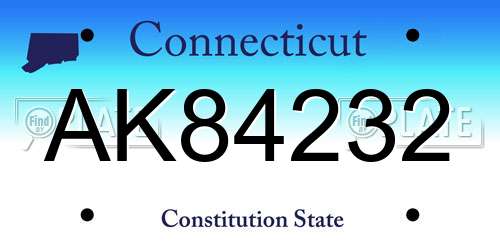 AK84232 Connecticut License Plate