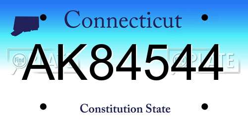 AK84544 Connecticut License Plate