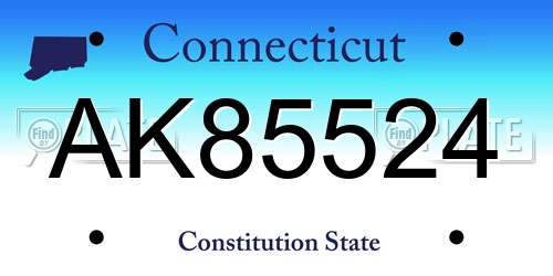 AK85524 Connecticut License Plate